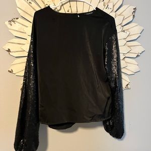 DO NOT PURCHASE Boutique black sequin sleeved blouse